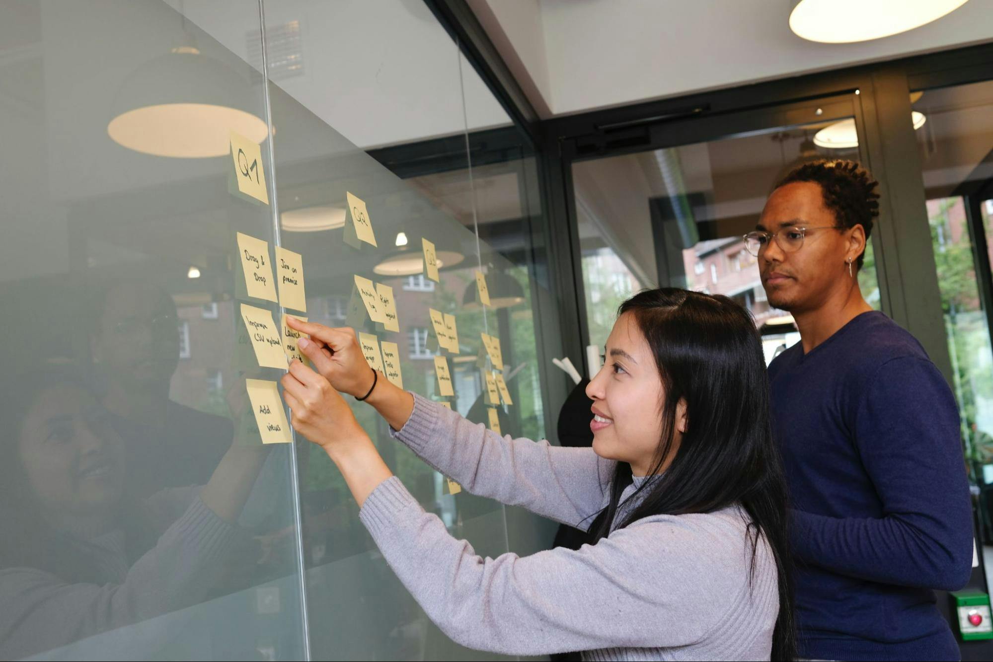 Employee Journey Mapping with sticky notes