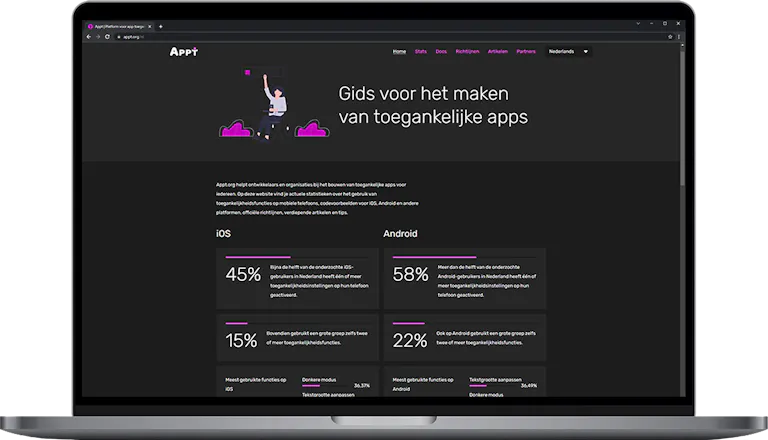 Laptop met de website appt.org