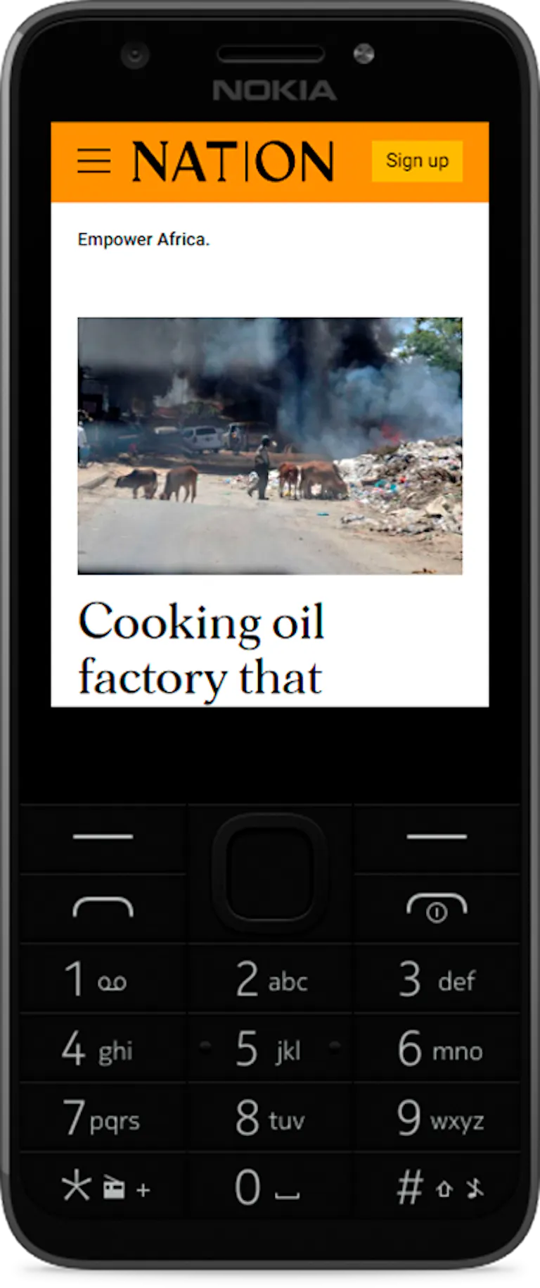 Feature phone with Daily Nation website