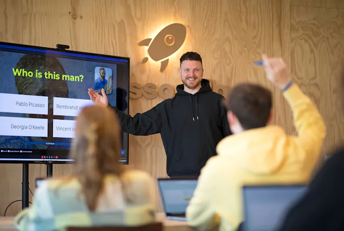 Teacher in front of a class
