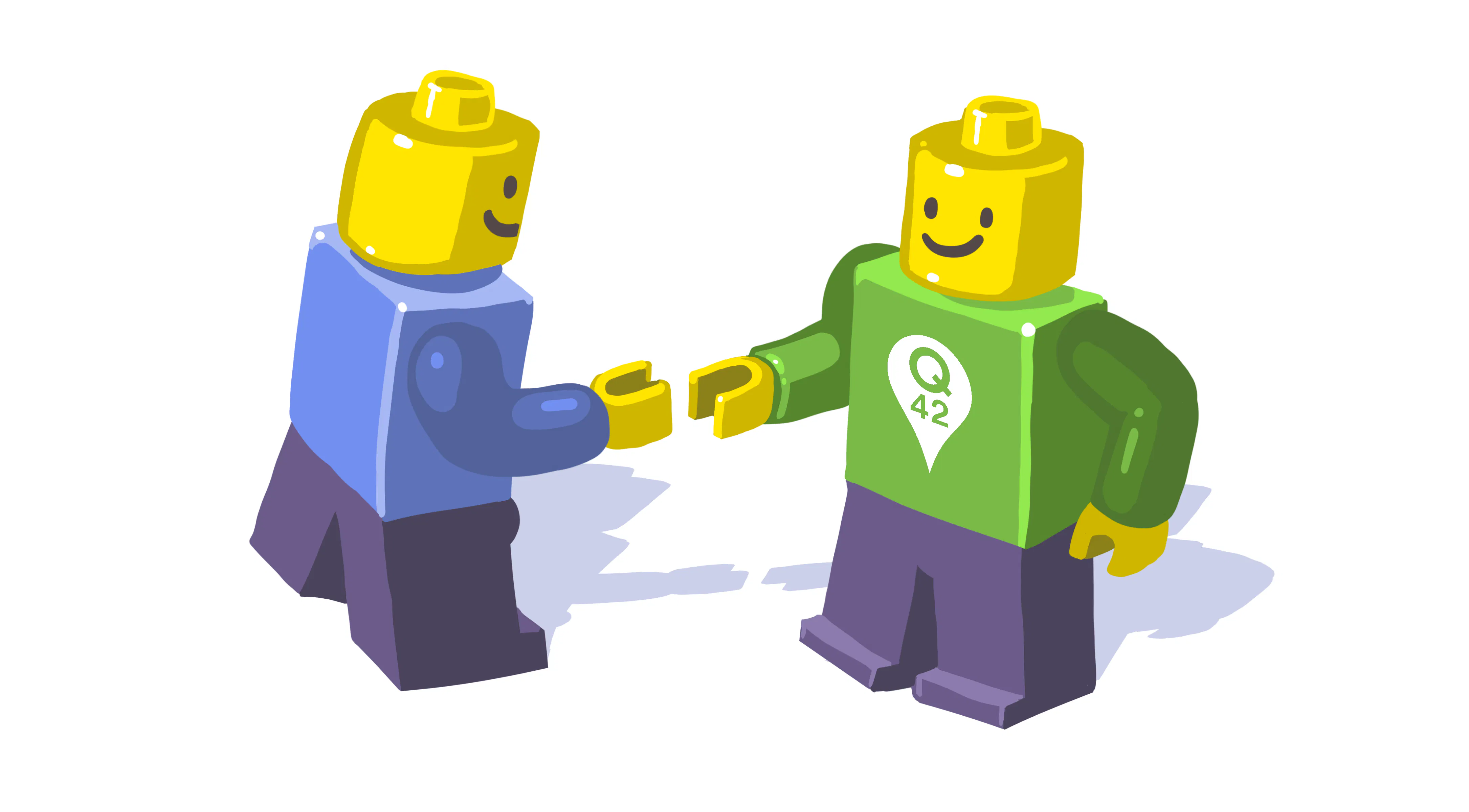 Illustration of two LEGO figures