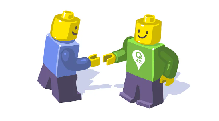 Illustration of two LEGO figures