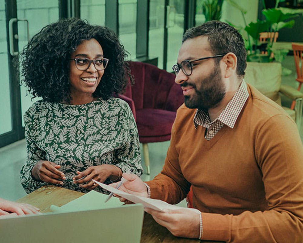 Two coworkers sharing a plan