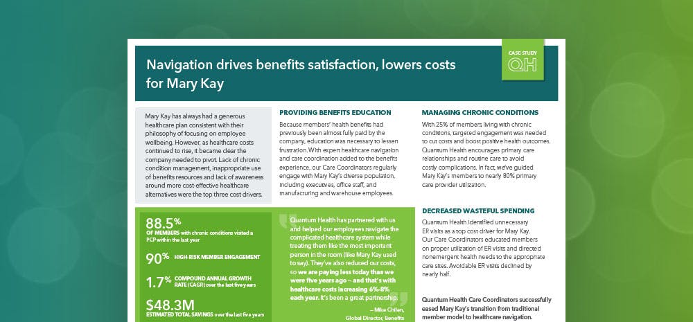 Navigation drives benefits satisfaction, lowers costs for Mary Kay