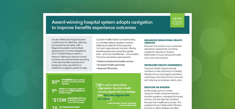 Award-winning hospital system adopts navigation to improve benefits experience outcomes