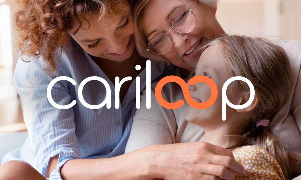 Cariloop logo with mom, grandma and daughter smiling