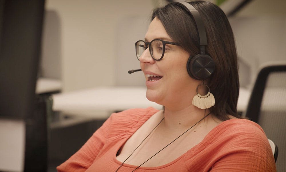 Alannah, Healthcare warrior, helping a member