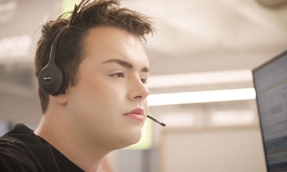 Drake, Healthcare warrior, helping a member