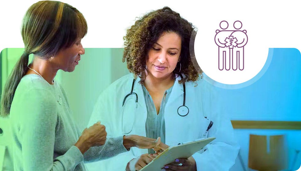 Doctor and patient going over treatment plan