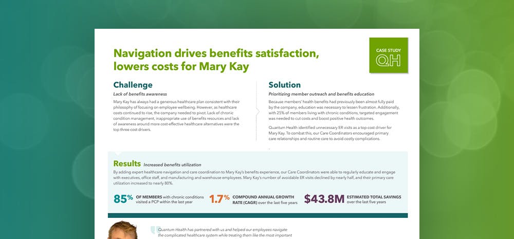 Navigation drives benefits satisfaction, lowers costs for Mary Kay