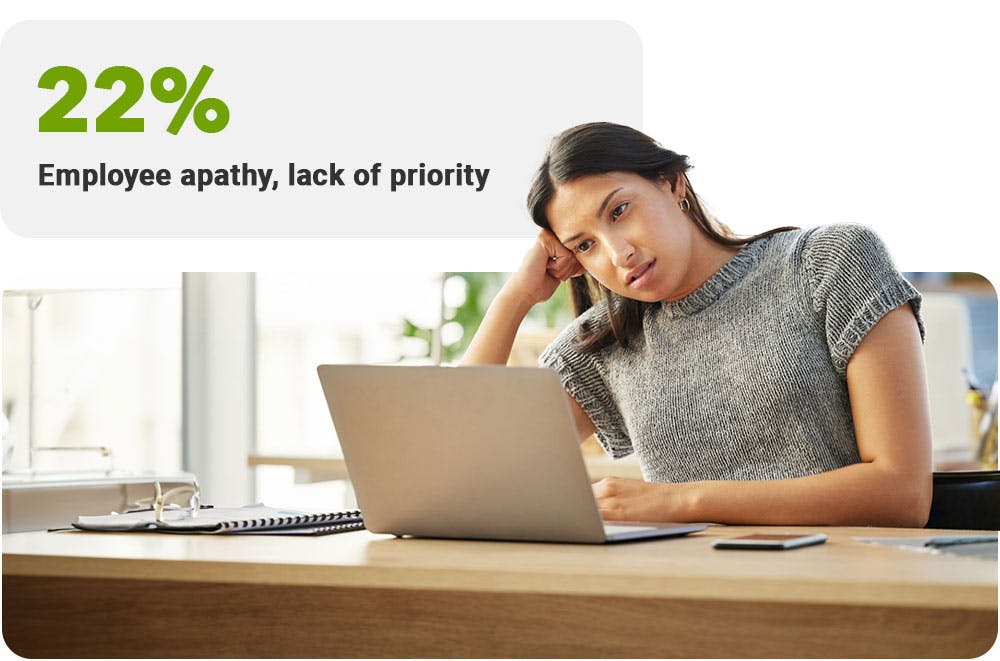 Worker woman not engaged and disappointed