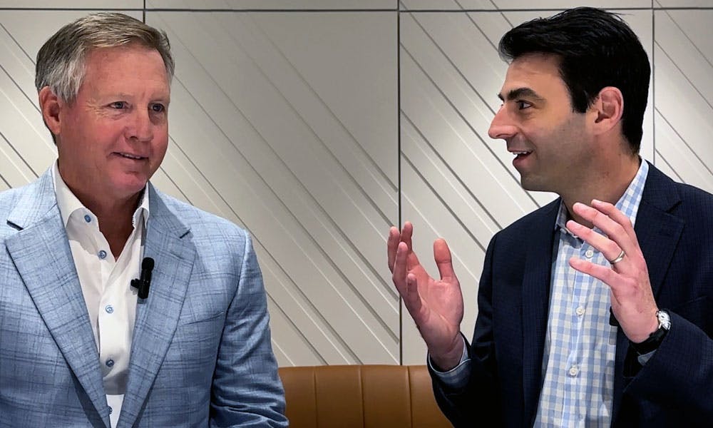 Presidents of the companies talking