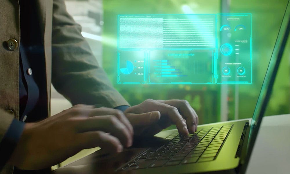 Typing with holograms floating