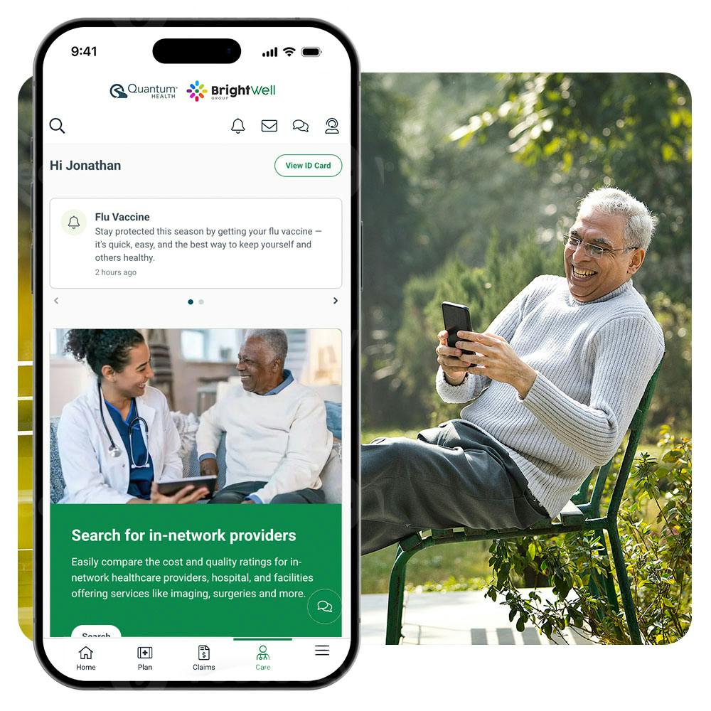 App with a man smiling