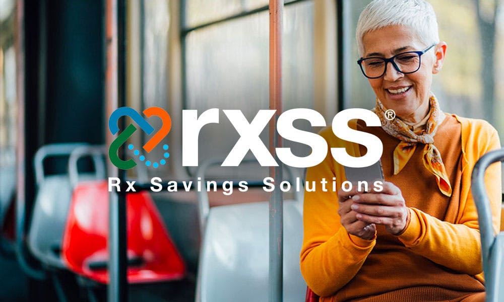 RXSS logo with lady looking at her phone