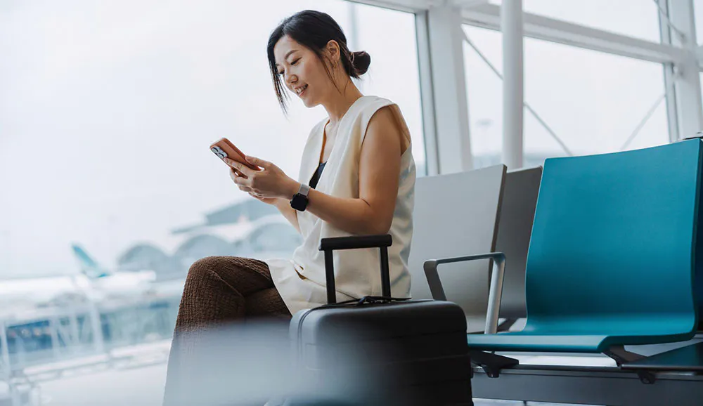 Woman looking her phone
