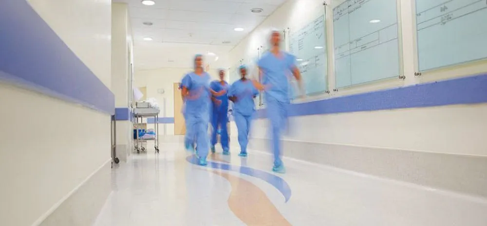 Doctors and nurses running
