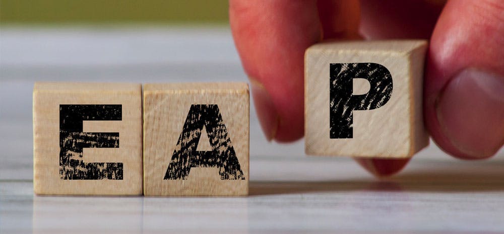 letter blocks that spell EAP.