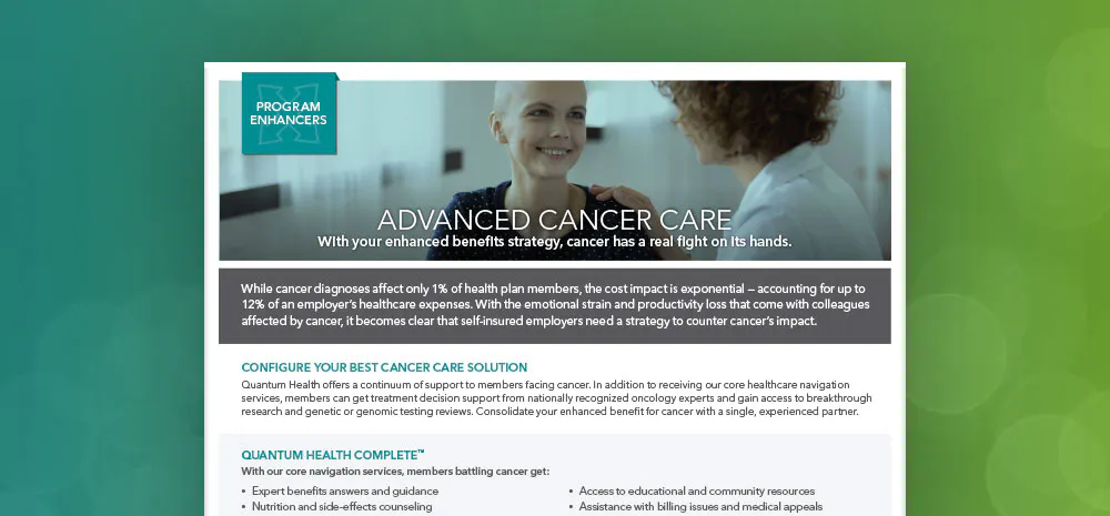 Visual of Advanced Cancer Care Report