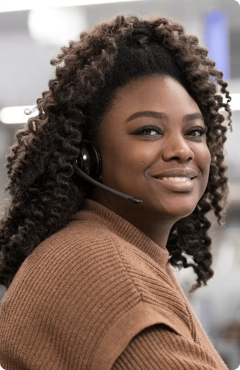 Quantum Health care coordinator wearing a headset