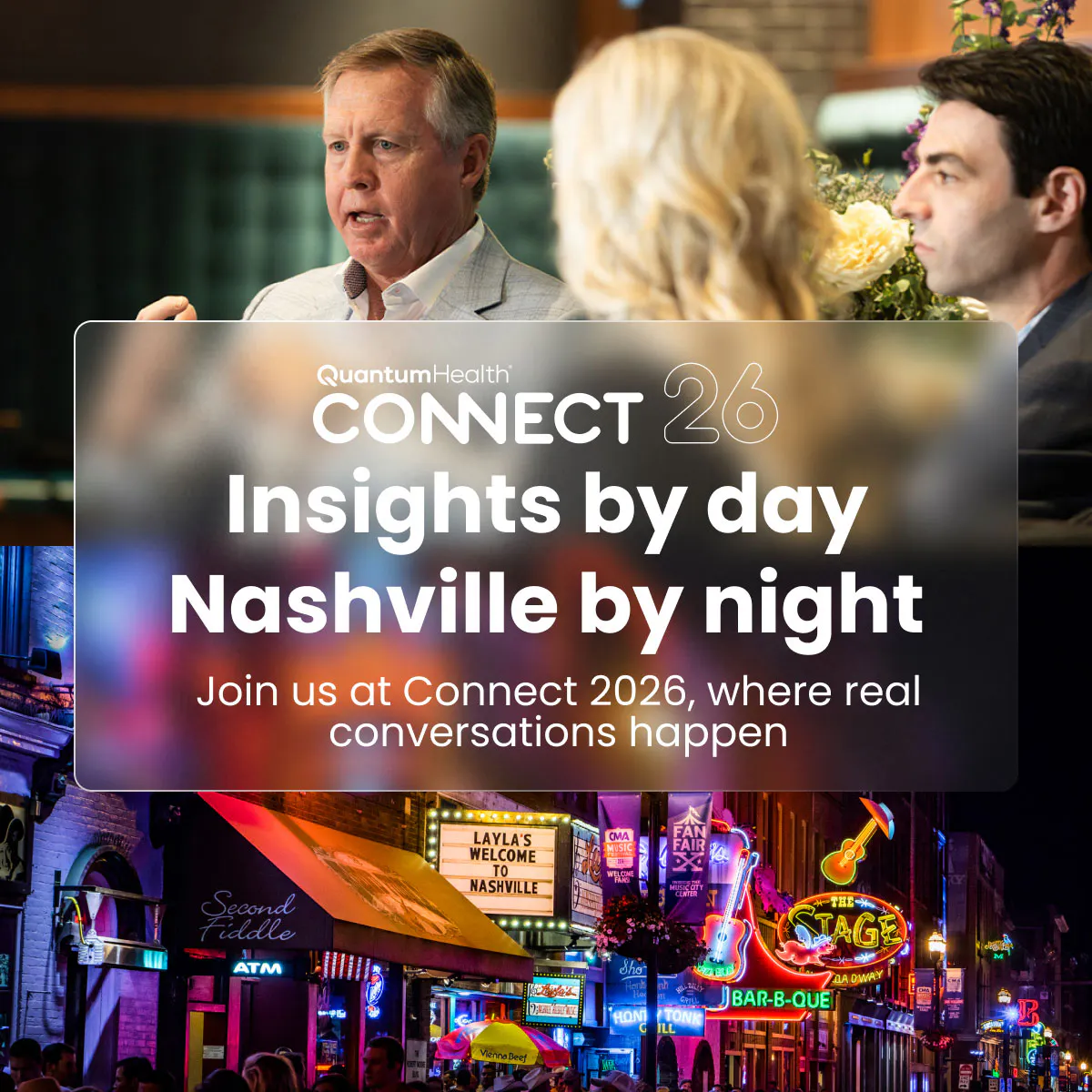 Connect 2026 graphic showing the CEO and Nashville