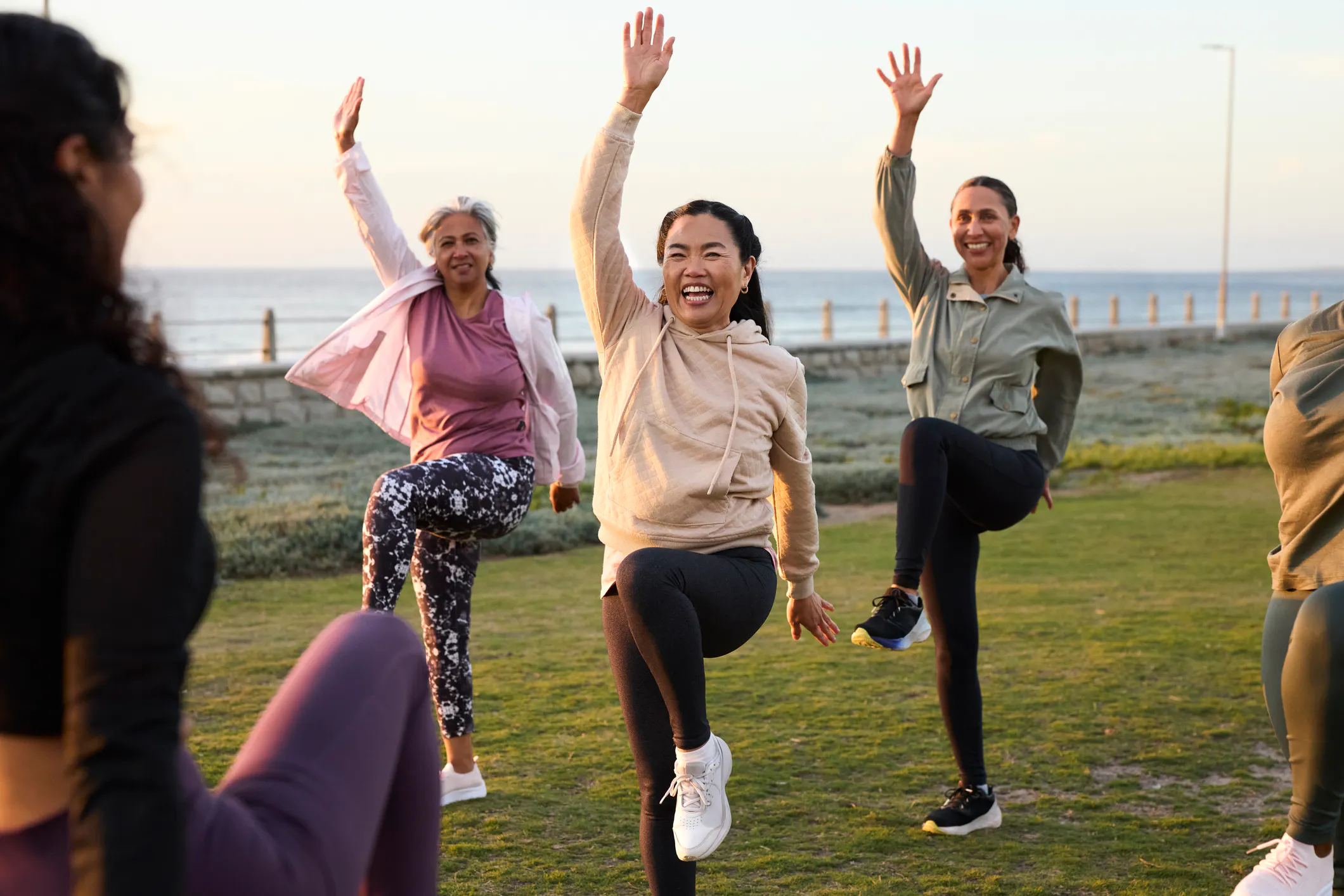 Yoga in a park