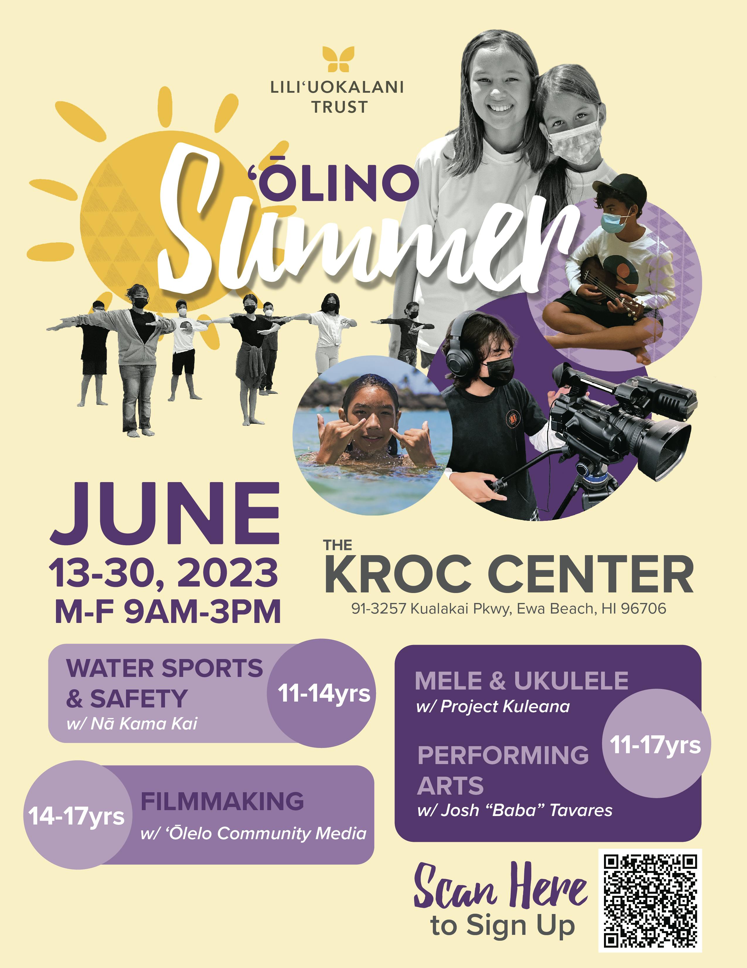Flyer for ʻŌlino Summer 2023