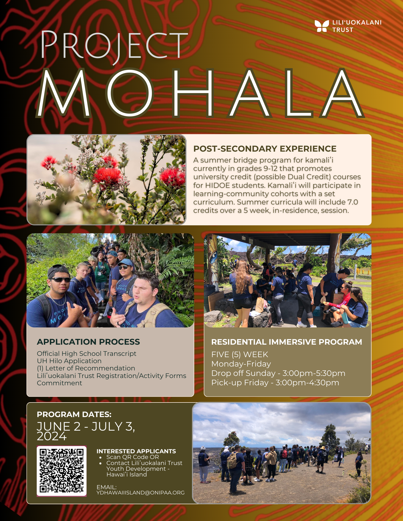 Project Mohala 2024 flyer
