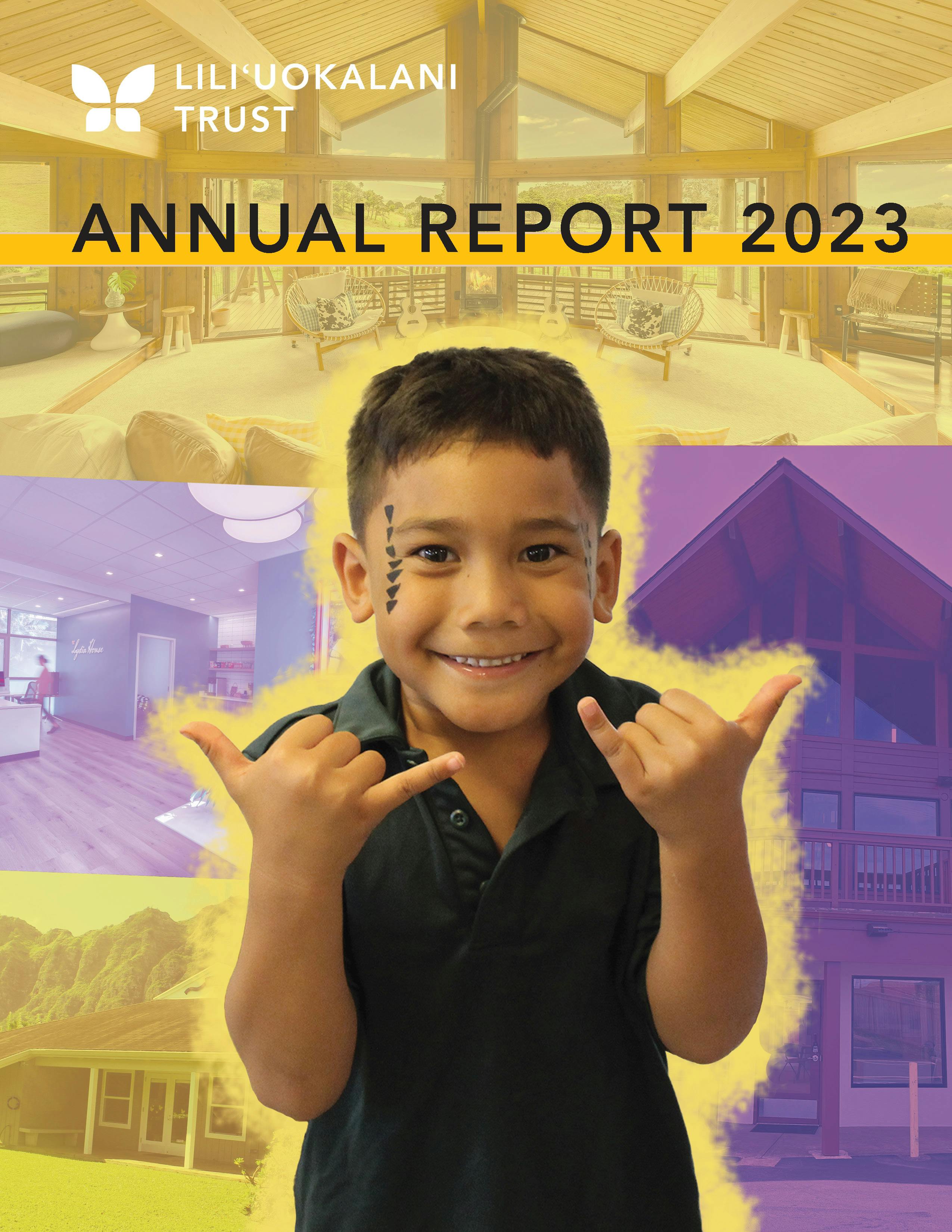 Cover of the Lili'uokalani Trust's 2023 Annual Report