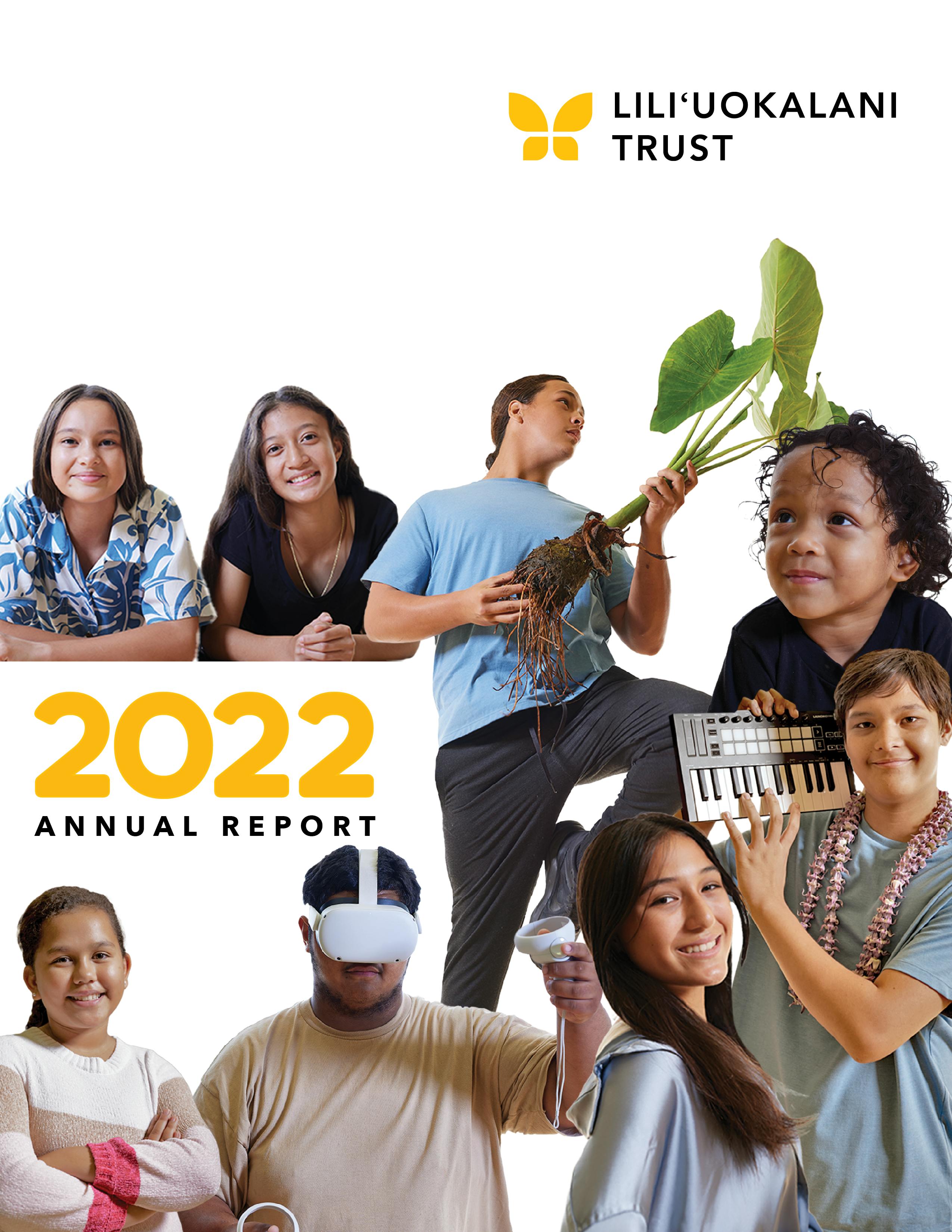 Cover of the Lili'uokalani Trust's 2022 Annual Report