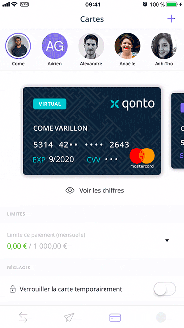 Création cartes Qonto