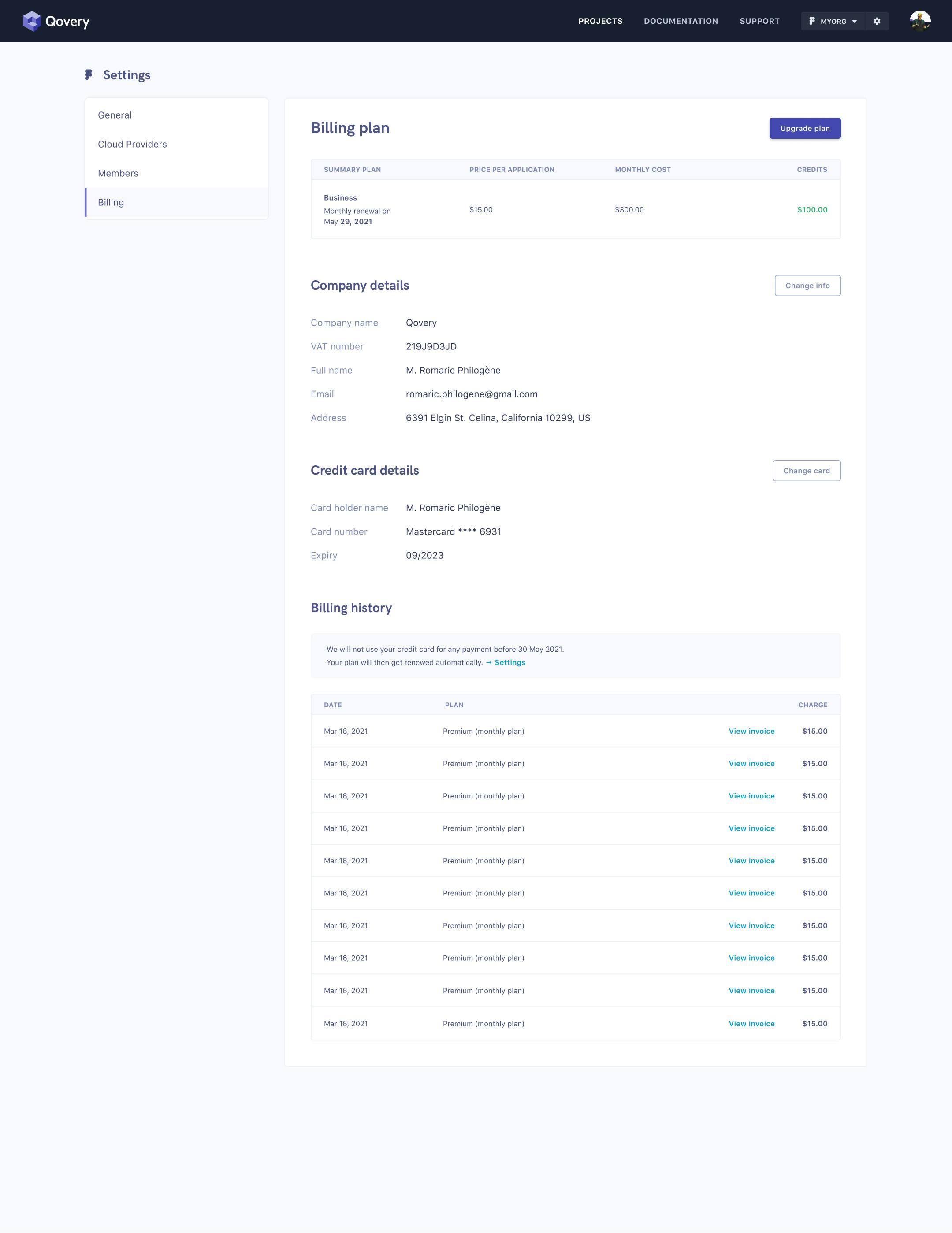 Transparent pricing