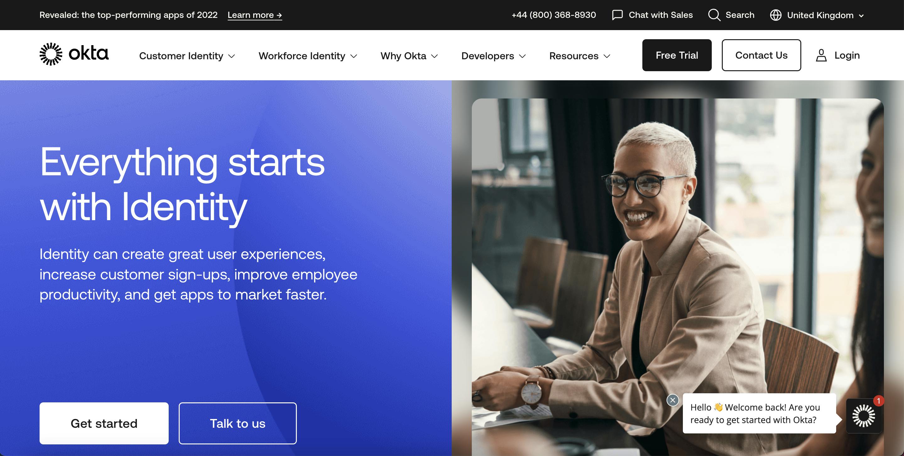 Okta Landing Page