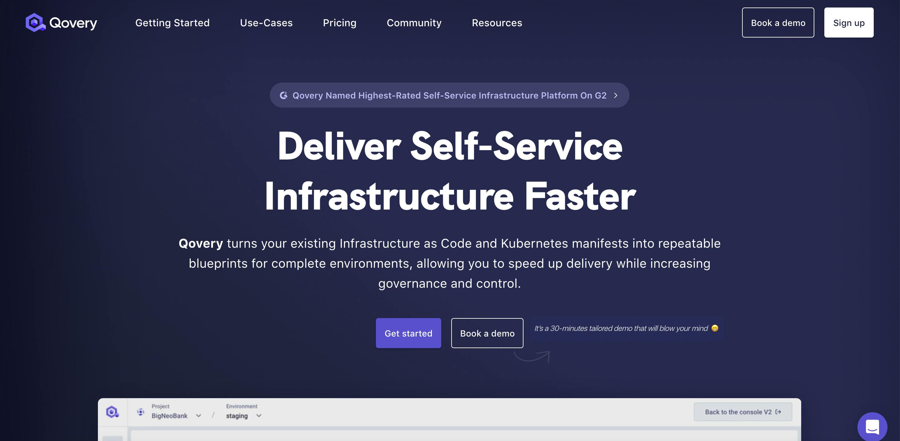 Qovery Landing Page