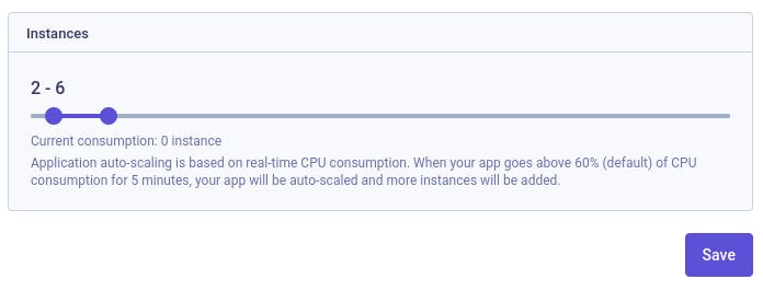 Qovery lets you configure your application instance number in the settings of your application. Select at minimum two instances to run your application.