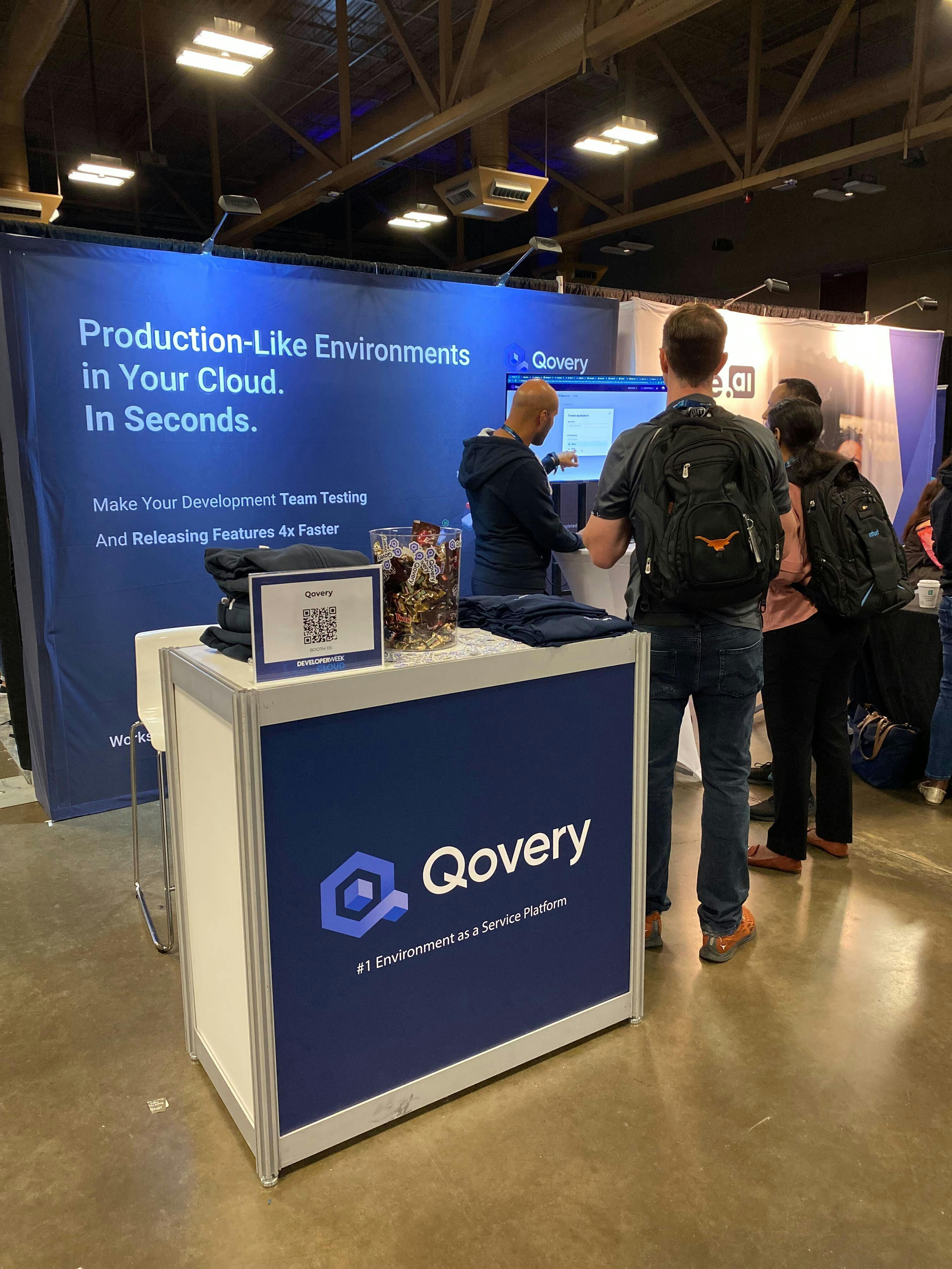 The Qovery booth at the Developer Week Cloud, Austin 