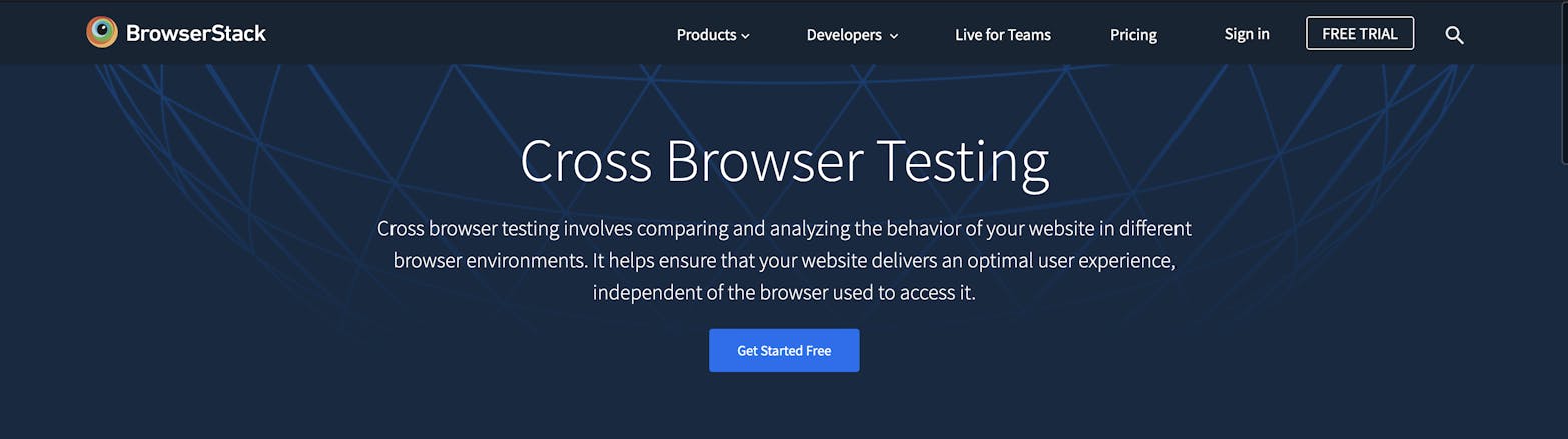 Cross Browser Testing Landing Page