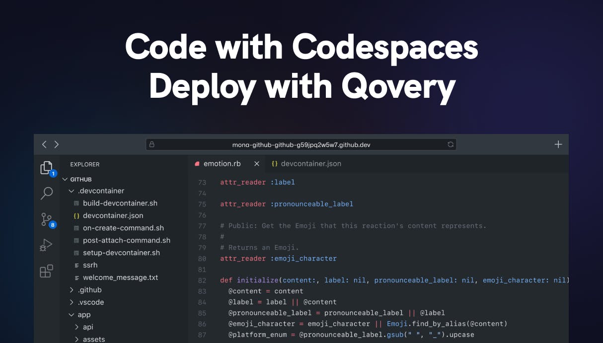Code with Codespaces and deploy with Qovery - Qovery
