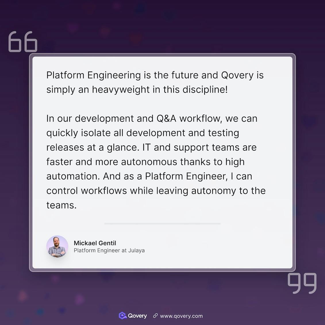 G2 Review from Mickael G. - Platform Engineer at Jualaya