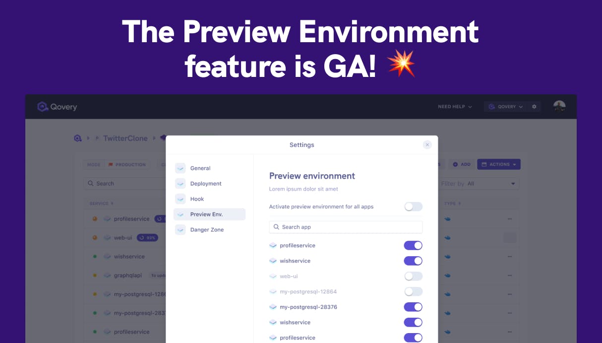 The Preview Environment feature is GA! - Qovery