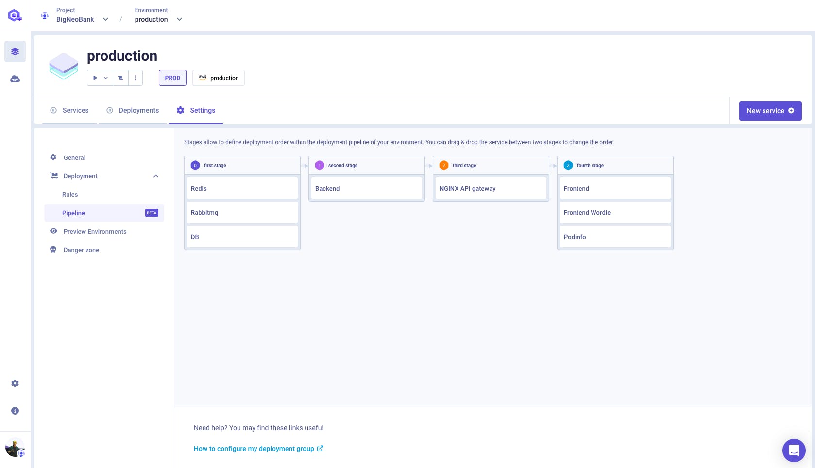 Deployment order from left to right. Redis, Rabbitmq and DB start before Backend, Backend starts before NGING API Gateway and the 3 frontends after the API Gateway