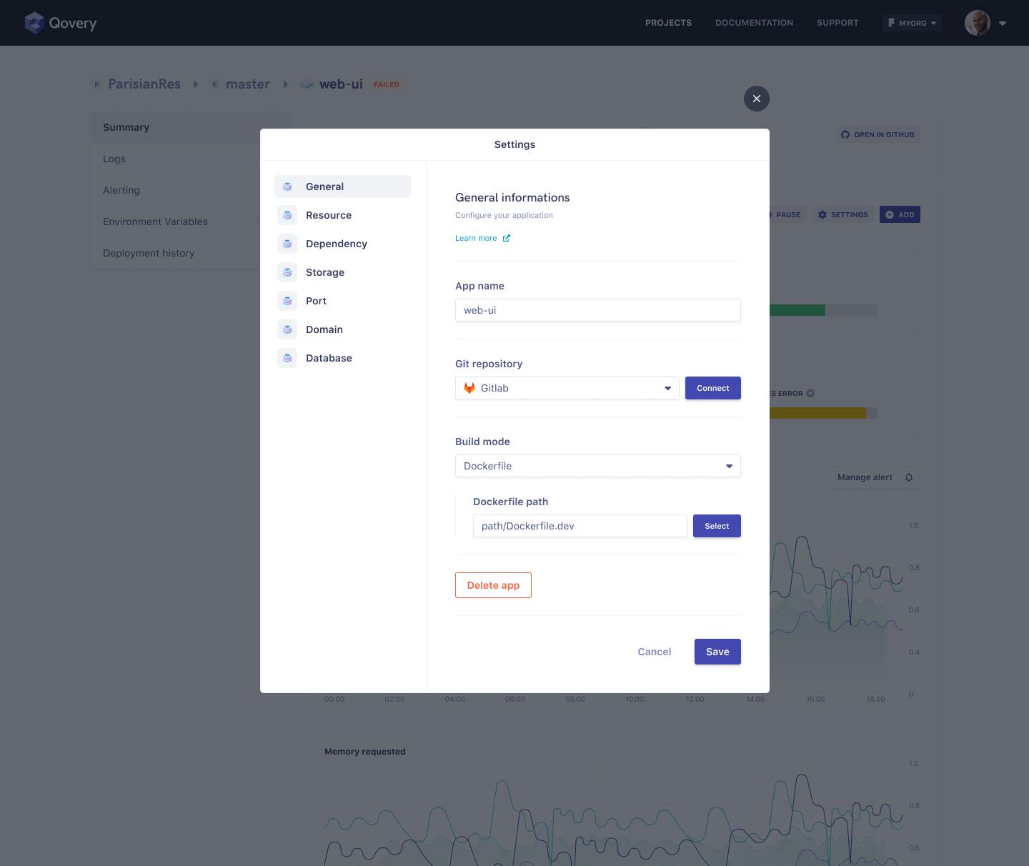 In development: this is the new web console to associate your git repository and choose your Dockerfile