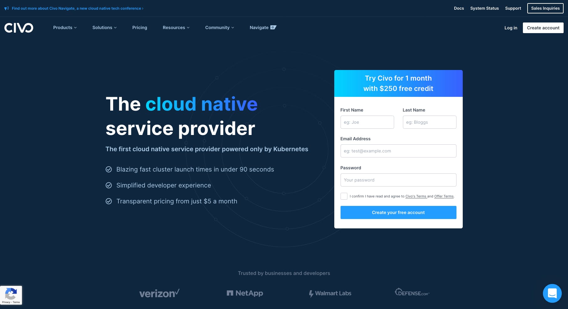 Civo Landing Page