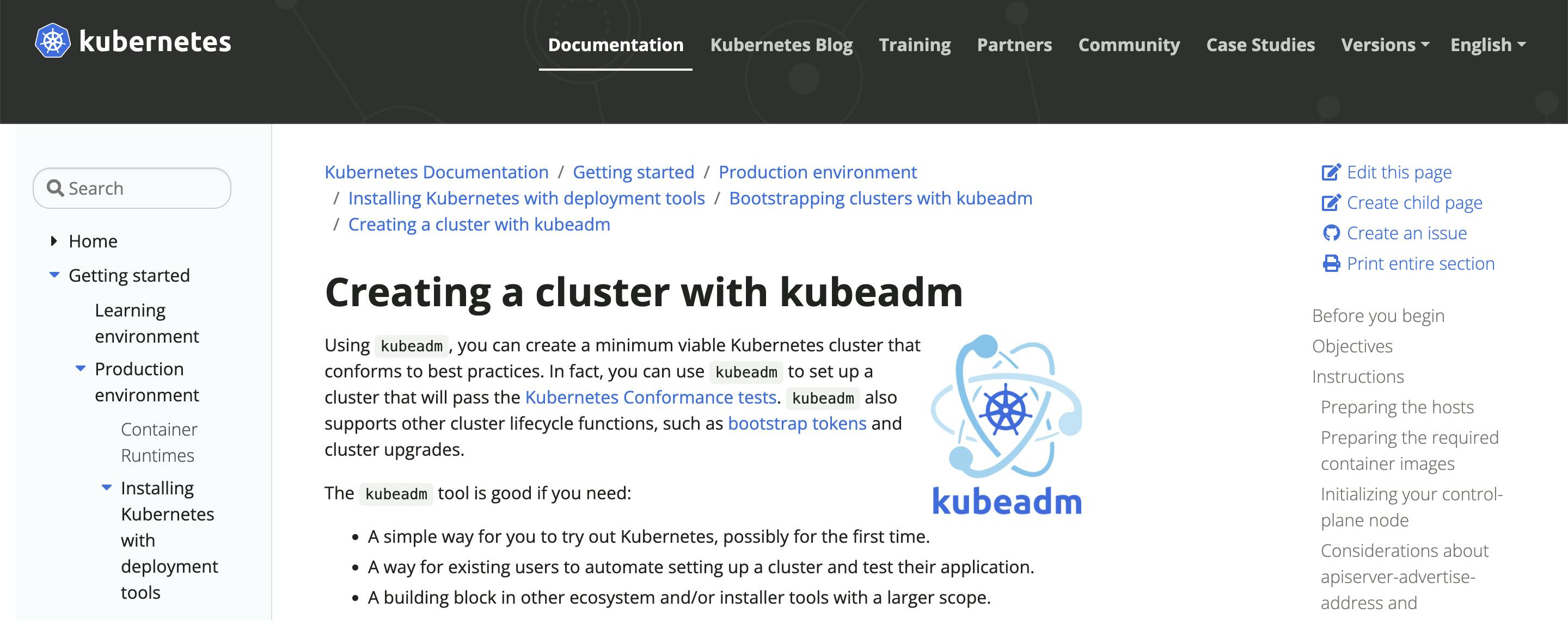 Create a Kubernetes cluster with Kubeadm