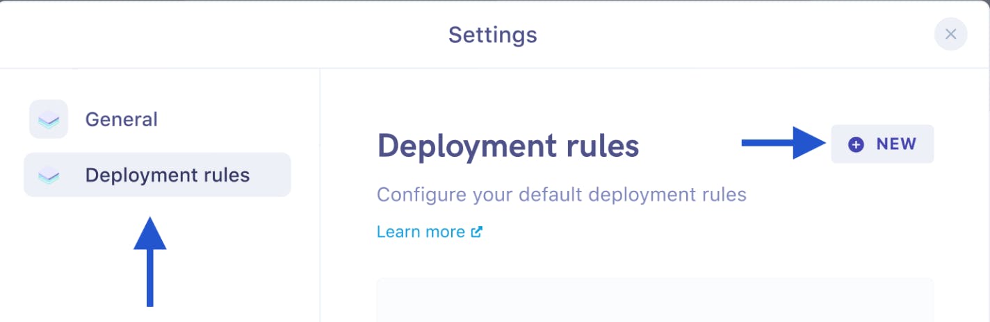 Deployment rules in the popup