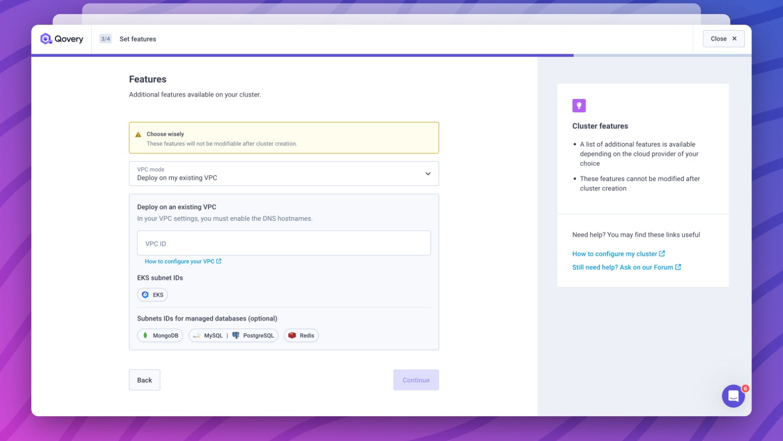 Deploy on an existing VPC