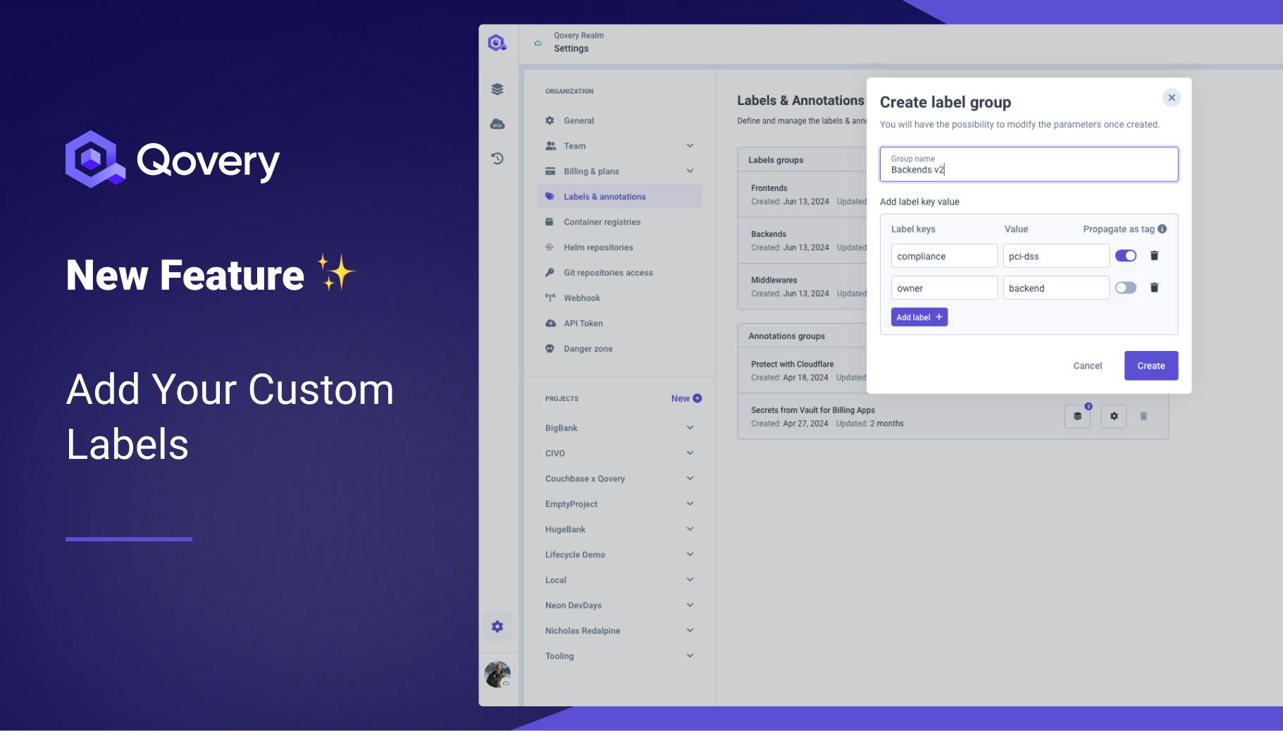 New Feature: Custom Labels