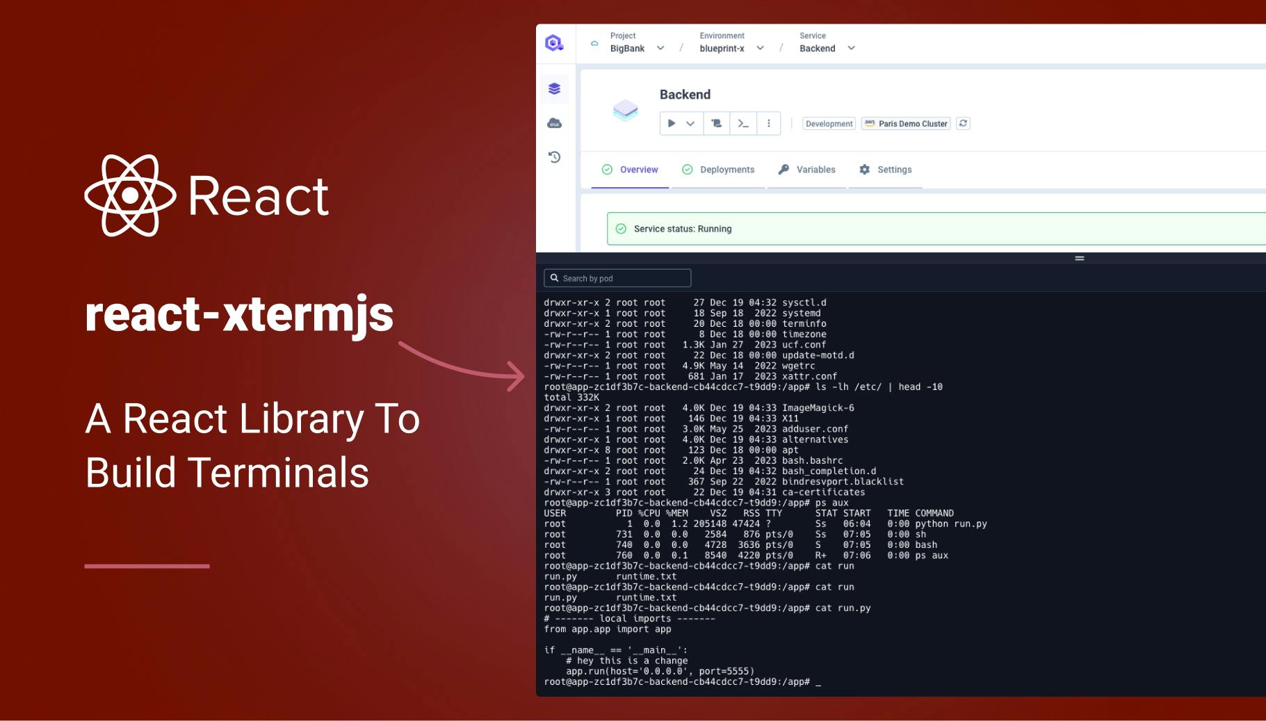 react-xtermjs - a React Library to Build Terminals