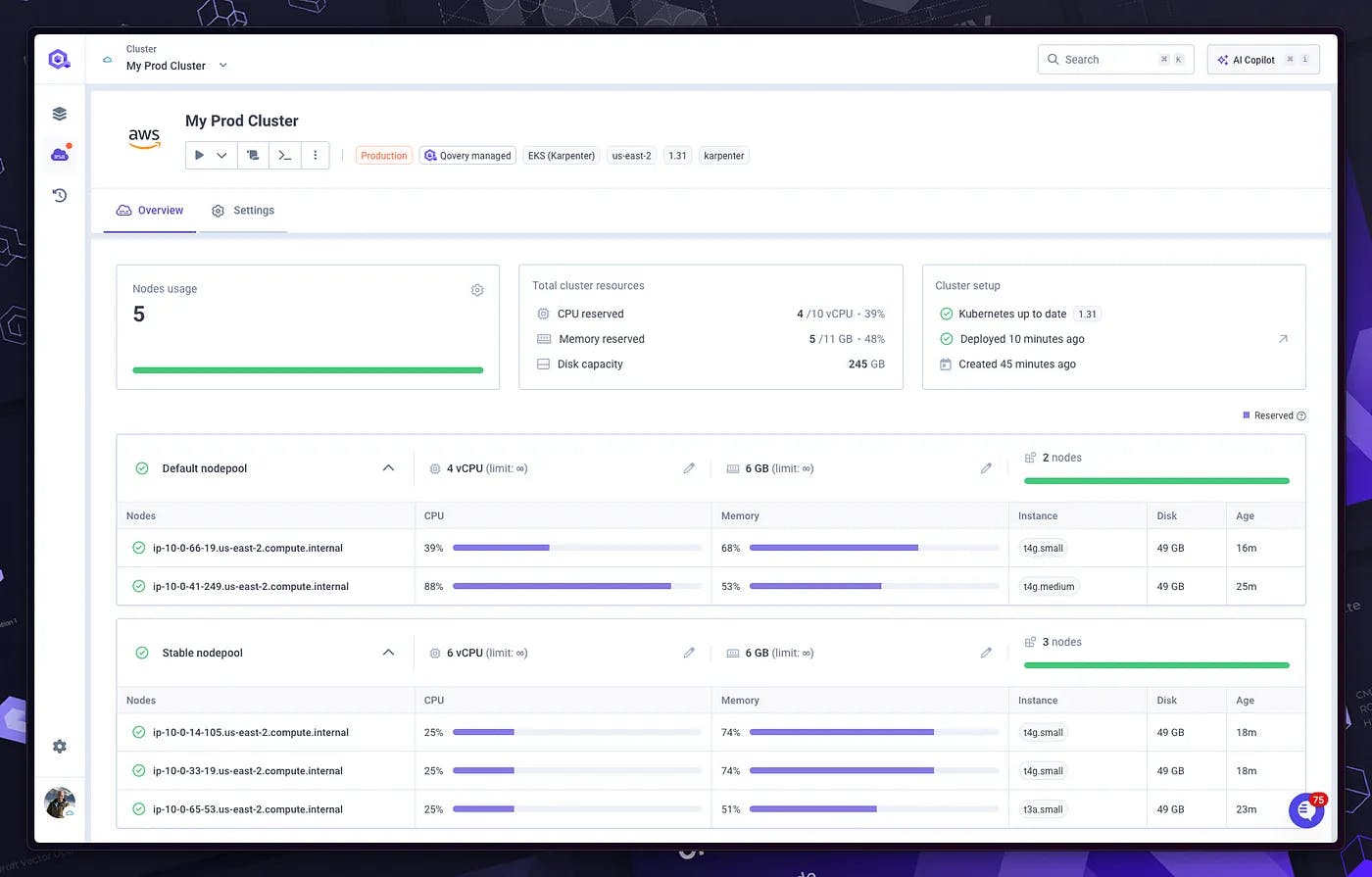 EKS cluster ready on Qovery