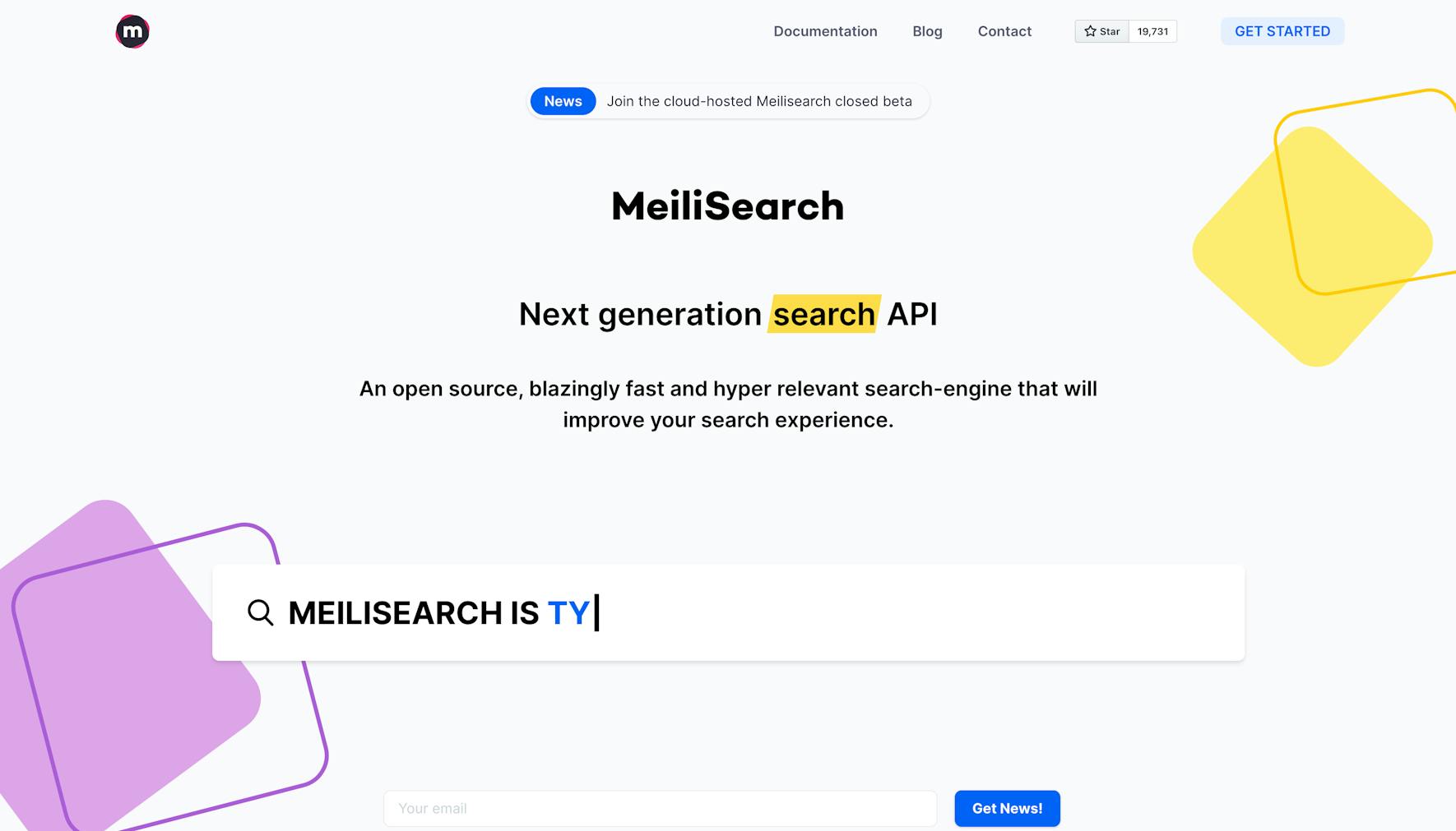 MeiliSearch website